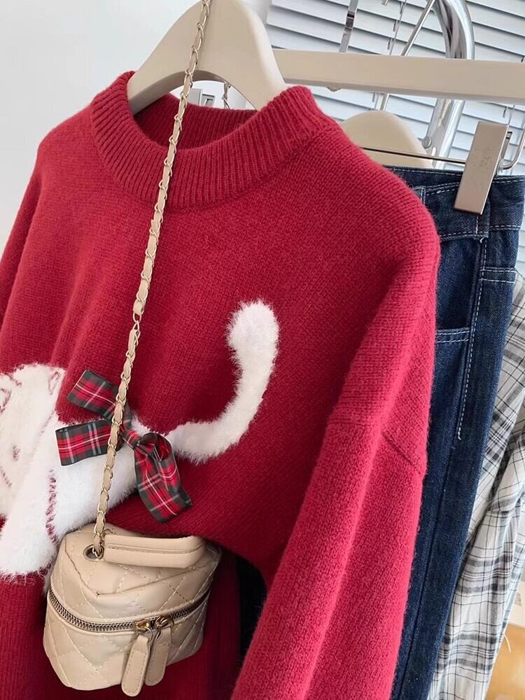 【tops】クルーネックニットセーター　M28986