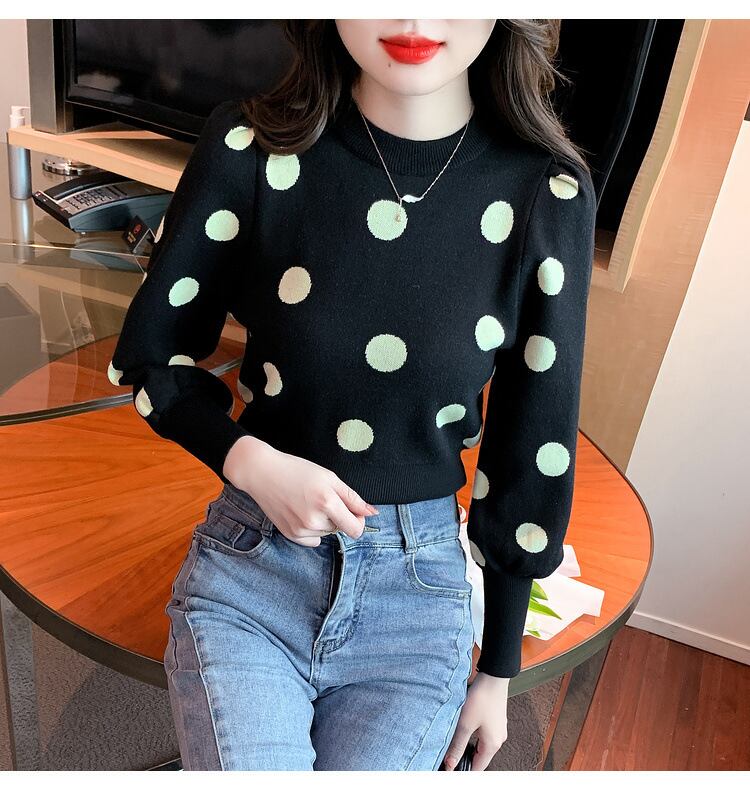 【tops】ドット柄ニットセーターG17322