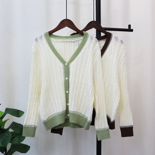 【outer】Vネックニットカーデ　M25440