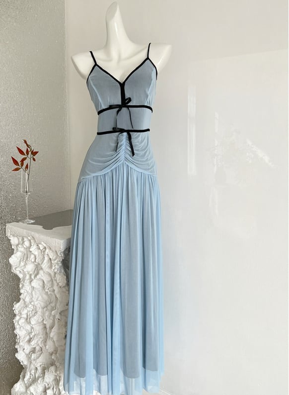 【dress】ロングチュールキャミワンピース Q8373