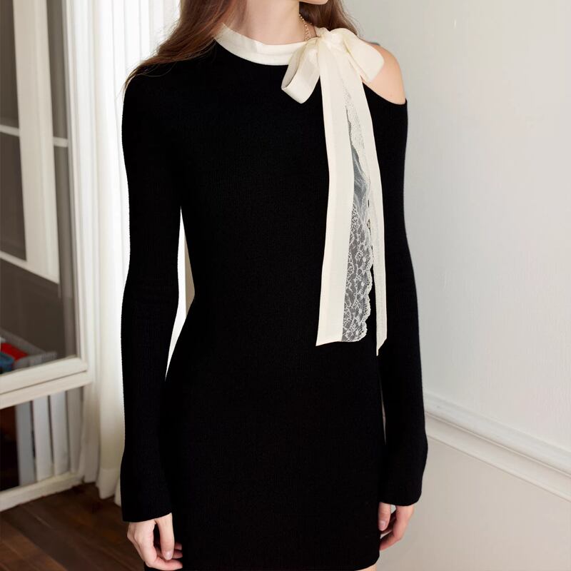 【dress】リボン付きワンピース Q7828