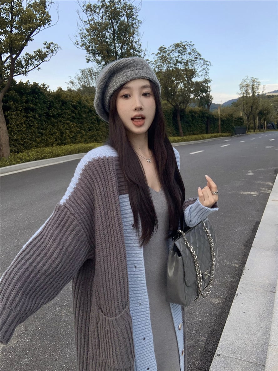 【outer】ロング丈ニットカーデ　M28185