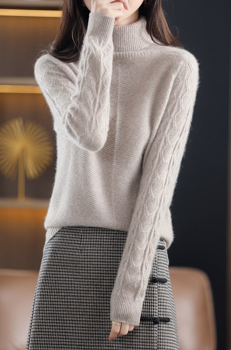 【tops】ハイネックニットプルオーバー　M19149