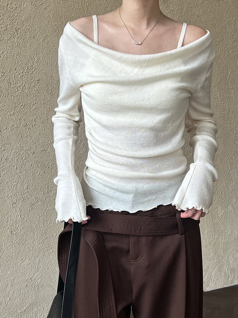 【tops】レイヤードニットトップス　N2875