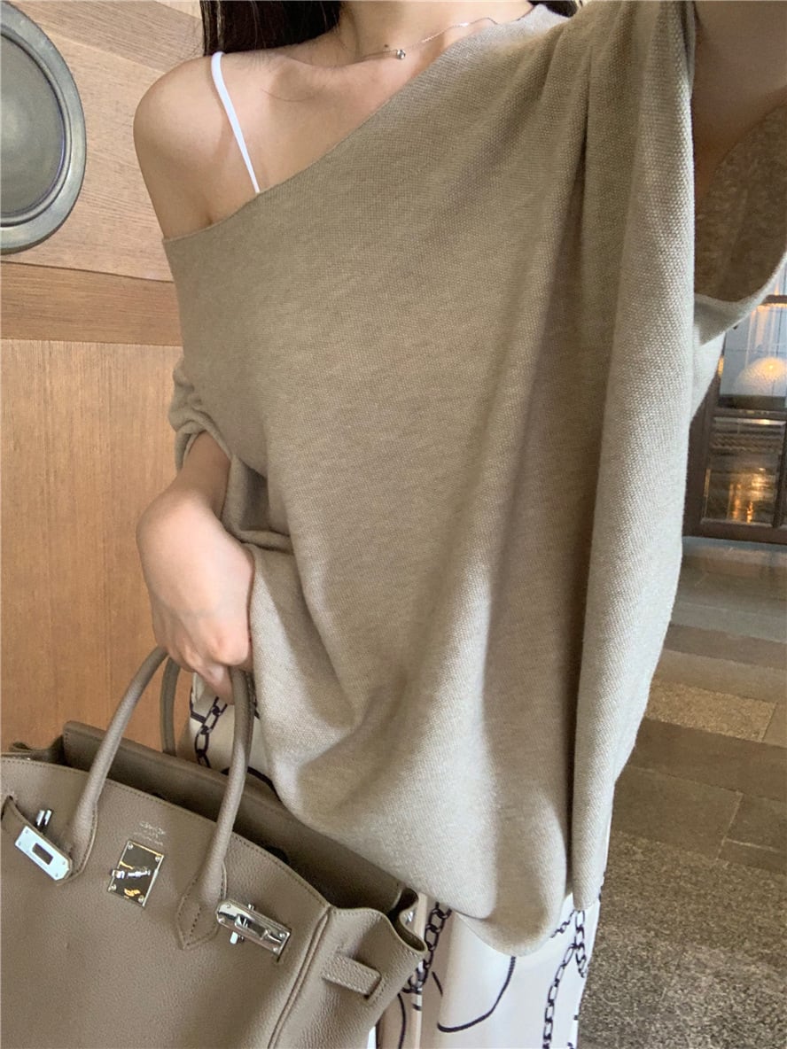 【tops】ニットTシャツ　M24593