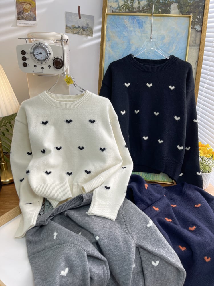 【tops】ハートモチーフニットトップス      N2748