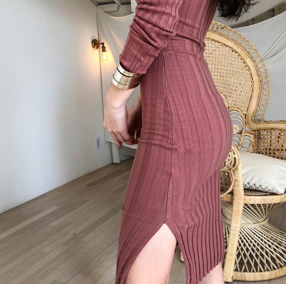 【dress】スリットワンピース　M19052
