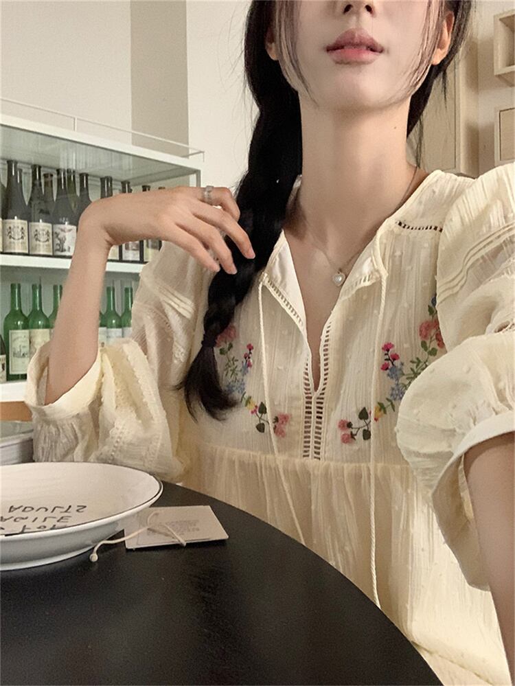 【dress】ランタンスリーブ花柄ワンピース G20348