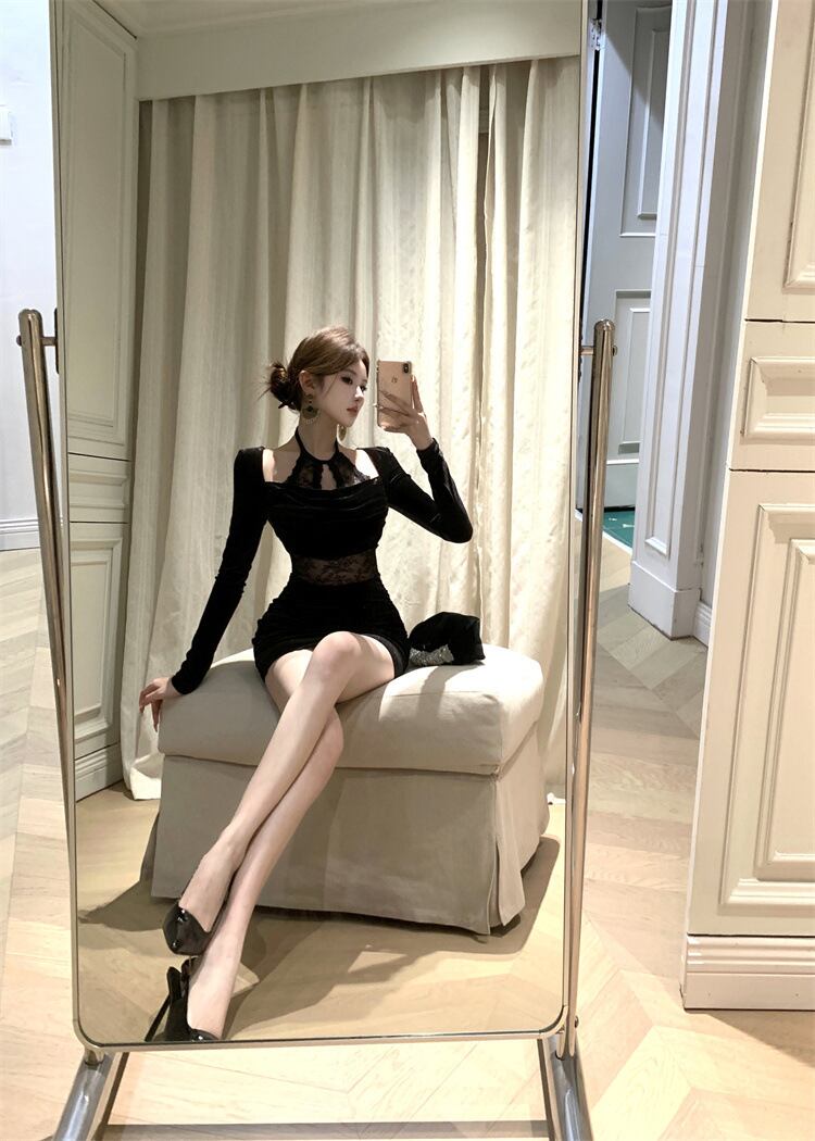 【dress】レースドッキングワンピース　M28511