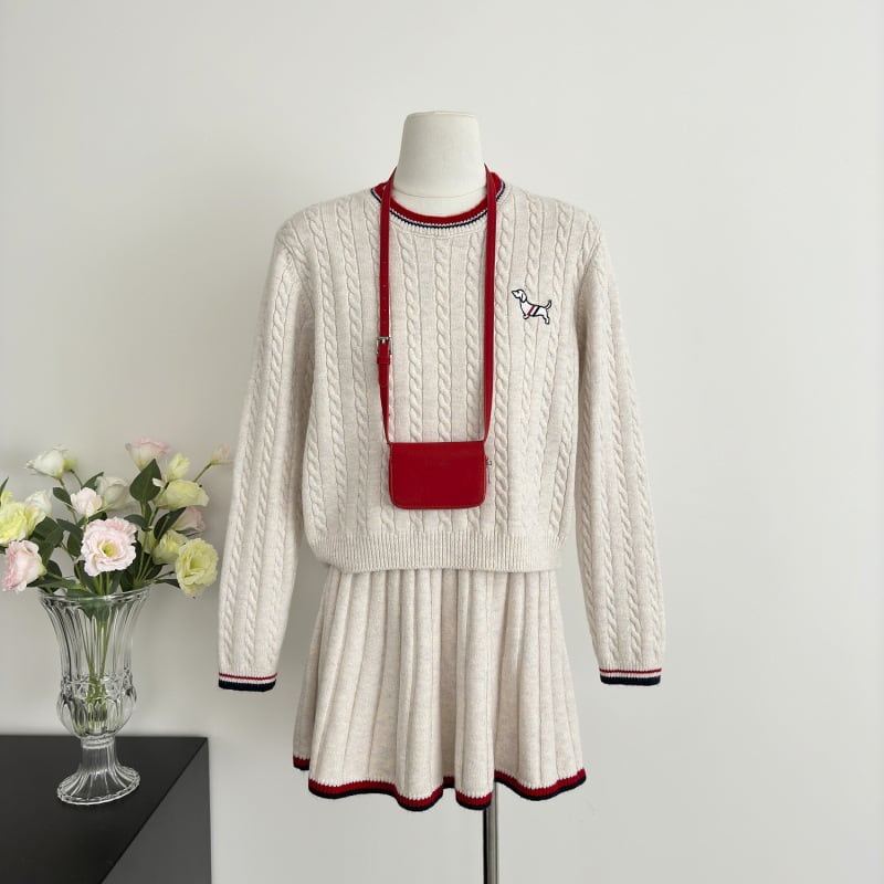 【set】ニットセーター×プリーツスカートセット　M27790