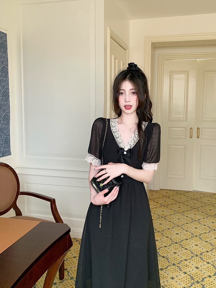 【dress】Vネックレースデートワンピース G20928