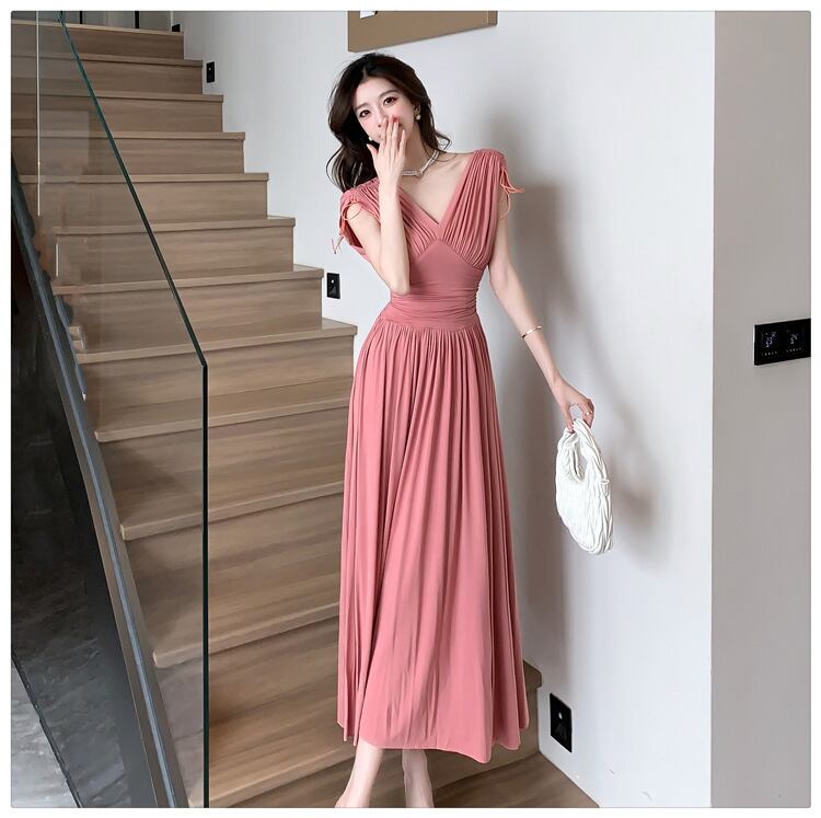 【dress】Vネックワンピース　M24966