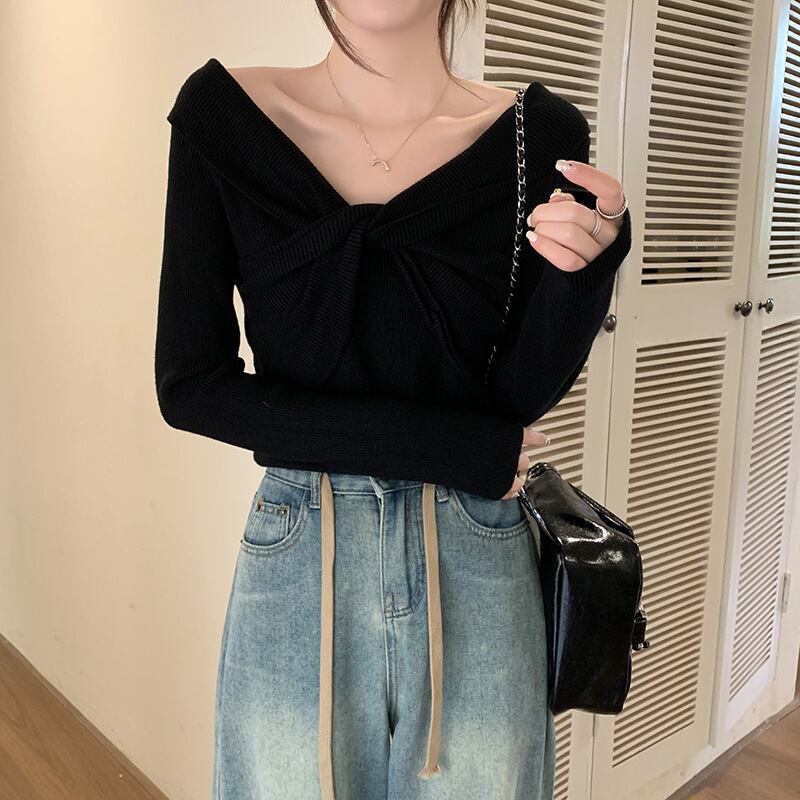 【tops】ニットトップス　M18834