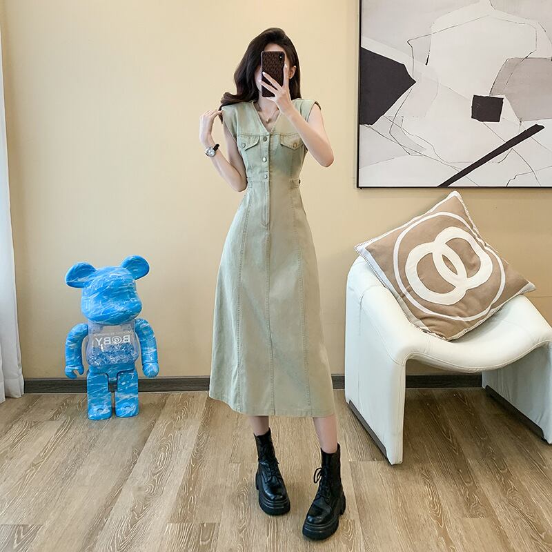 【dress】ノースリーブデニムワンピース G20200