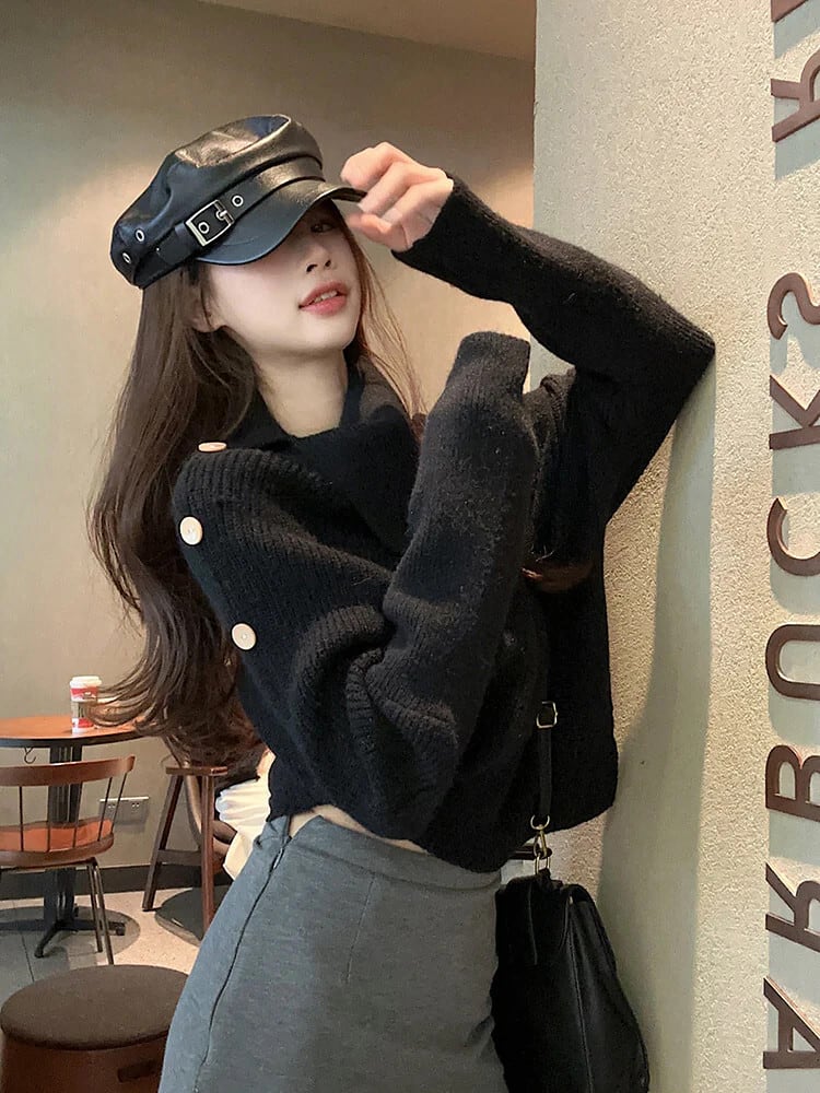 【tops】ハイネックニットトップス　N2833