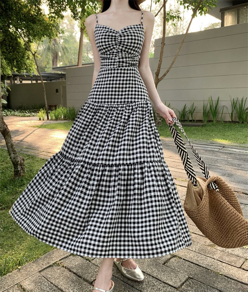 【dress】チェック柄キャミワンピース　M24918