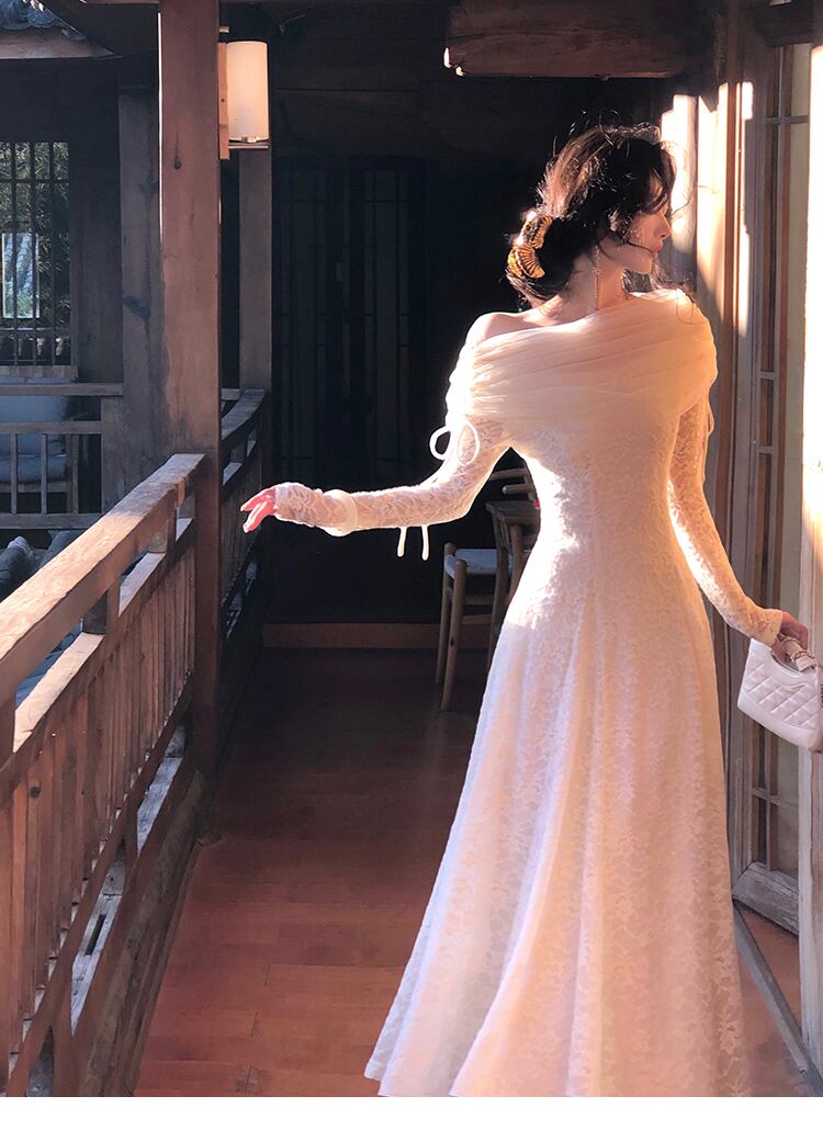 【dress】チュールドッキングレースワンピース　N3528
