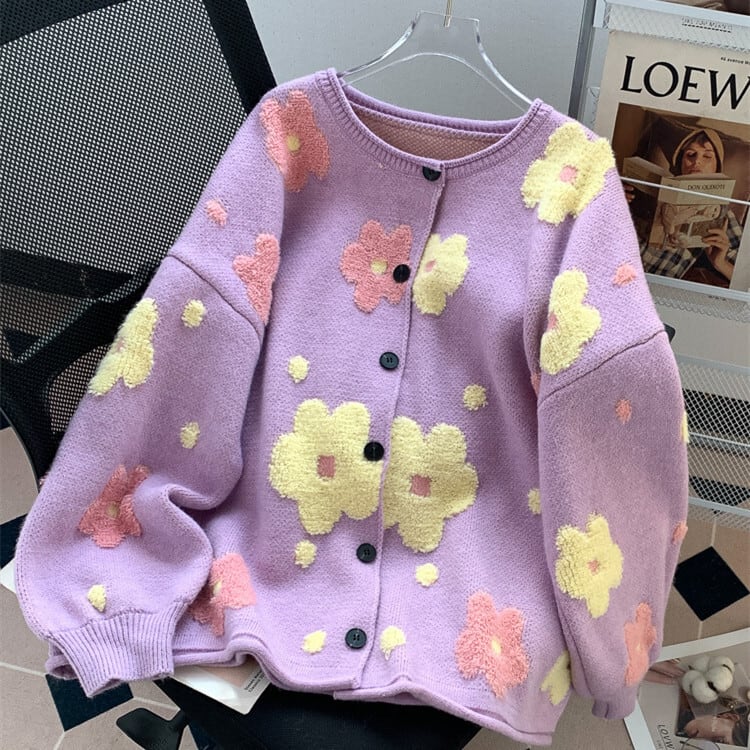 【outer】クルーネックニットカーデ　M26325