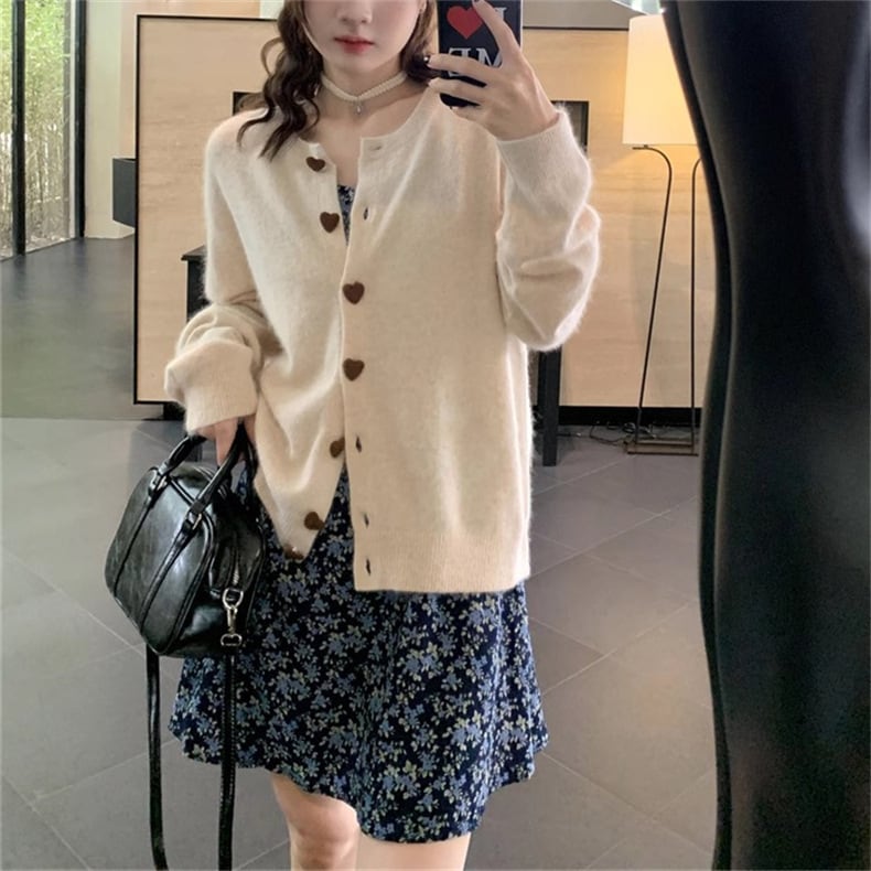 【outer】クルーネックニットカーデ　M25853