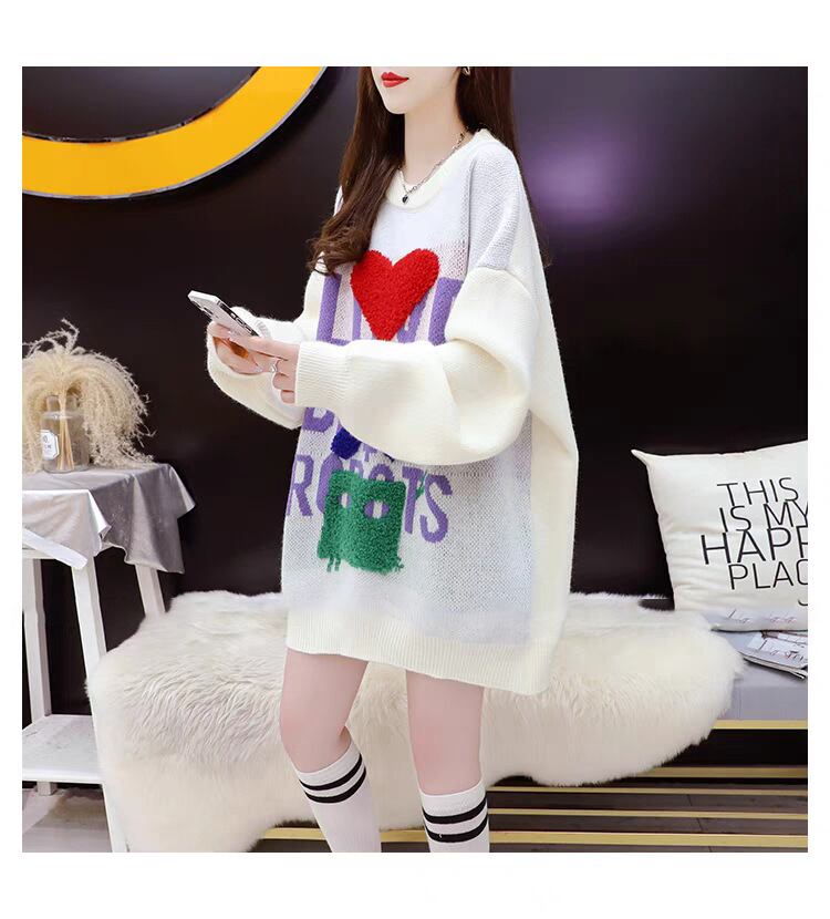 【tops】ニットセーター韓国系着心地良いゆったり　M17550