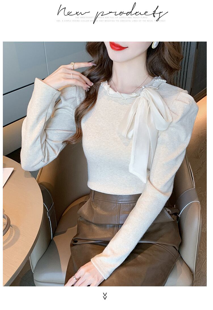 【tops】パールニットトップス　M27567