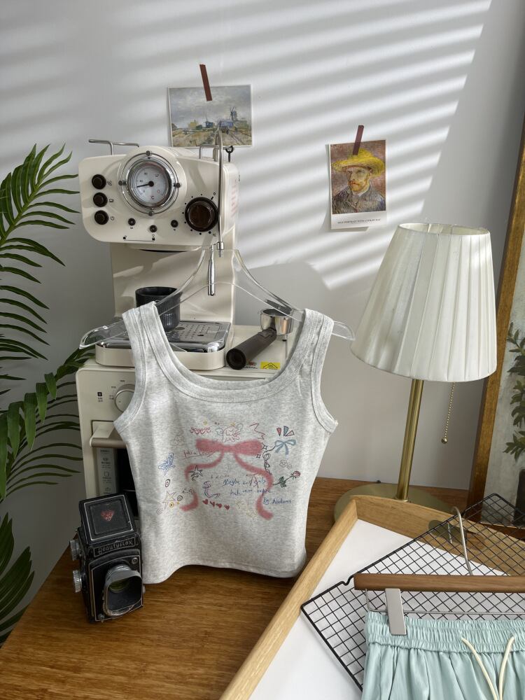 【tops】プリントキャミソール　M24119