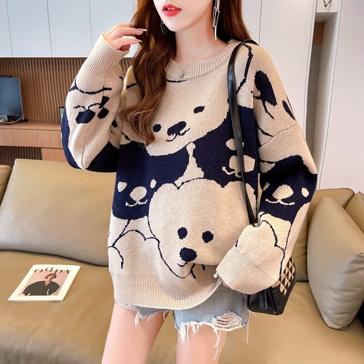 【tops】クルーネックニットセーター　M18632