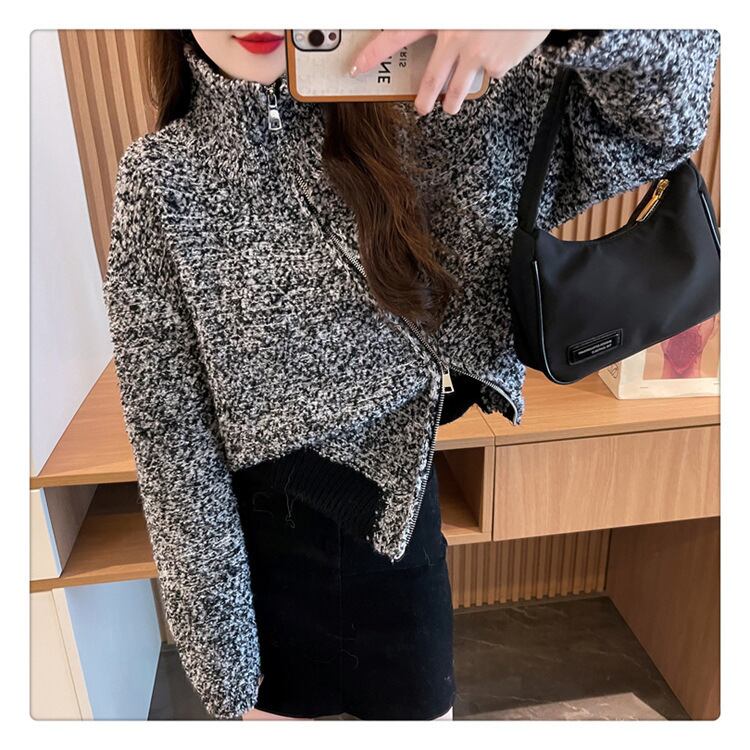 【outer】ファスナーニットカーデ　M18598