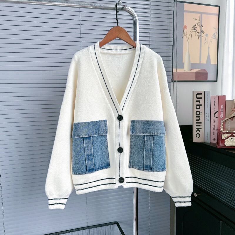 【outer】デニムポケットカーディガン Q6517