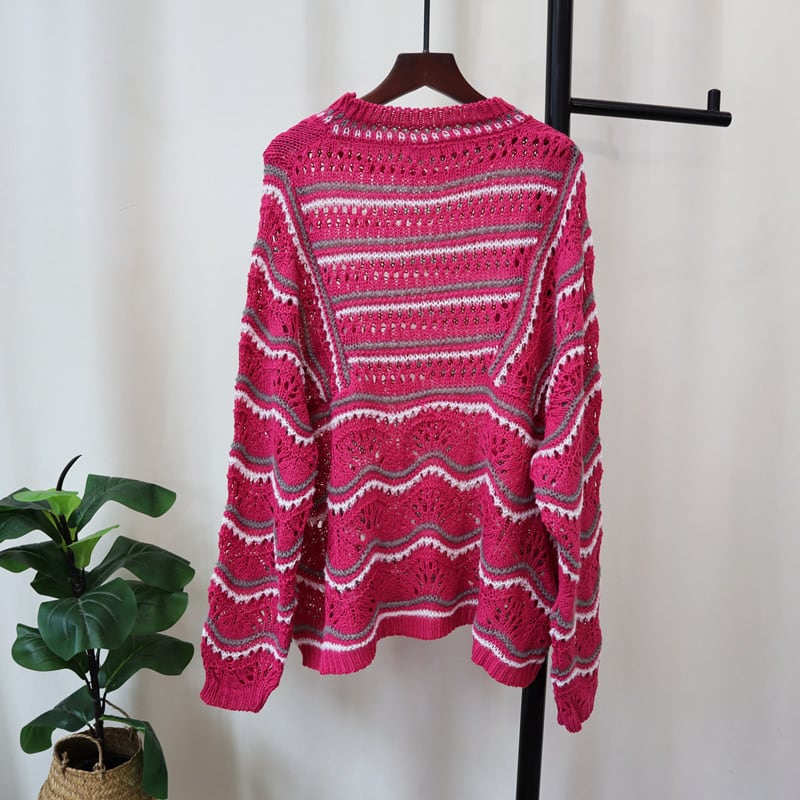 【tops】カットワークニットセーター　M25495