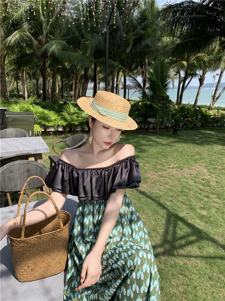 【dress】フリル切り替えワンピース　M25295