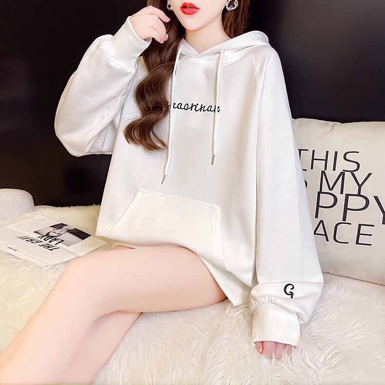 【tops】韓国ファッションフード付き長袖英字柄秋新作3色カジュアル薄手着回しパーカーF0722