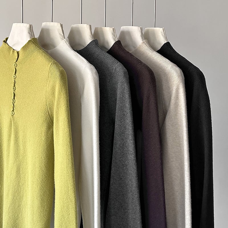 【tops】6色展開ニットトップス Q6971