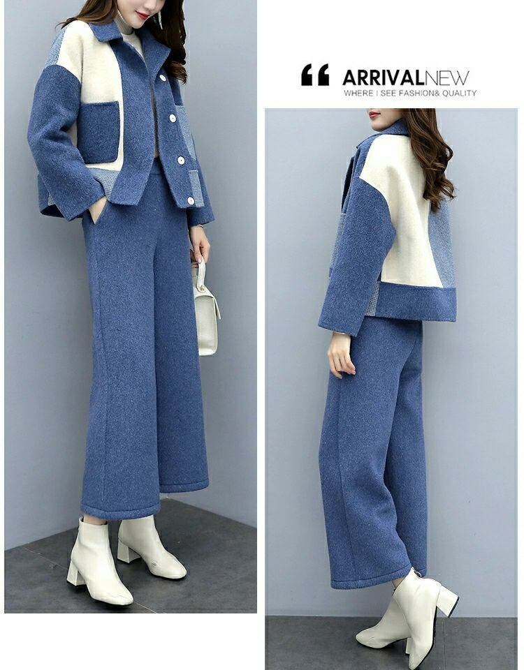 【set】ドッキングコート×ワイドパンツセット　M18521