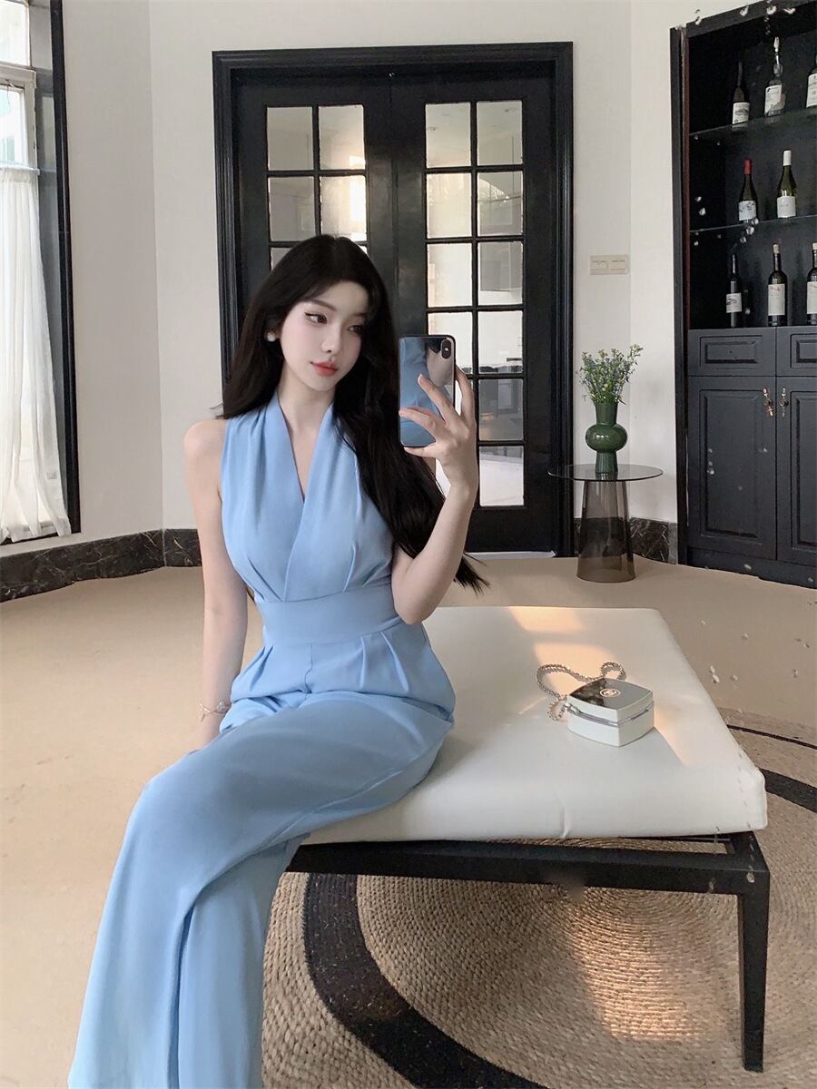 【set】VネックノースリーブオールインワンG21293