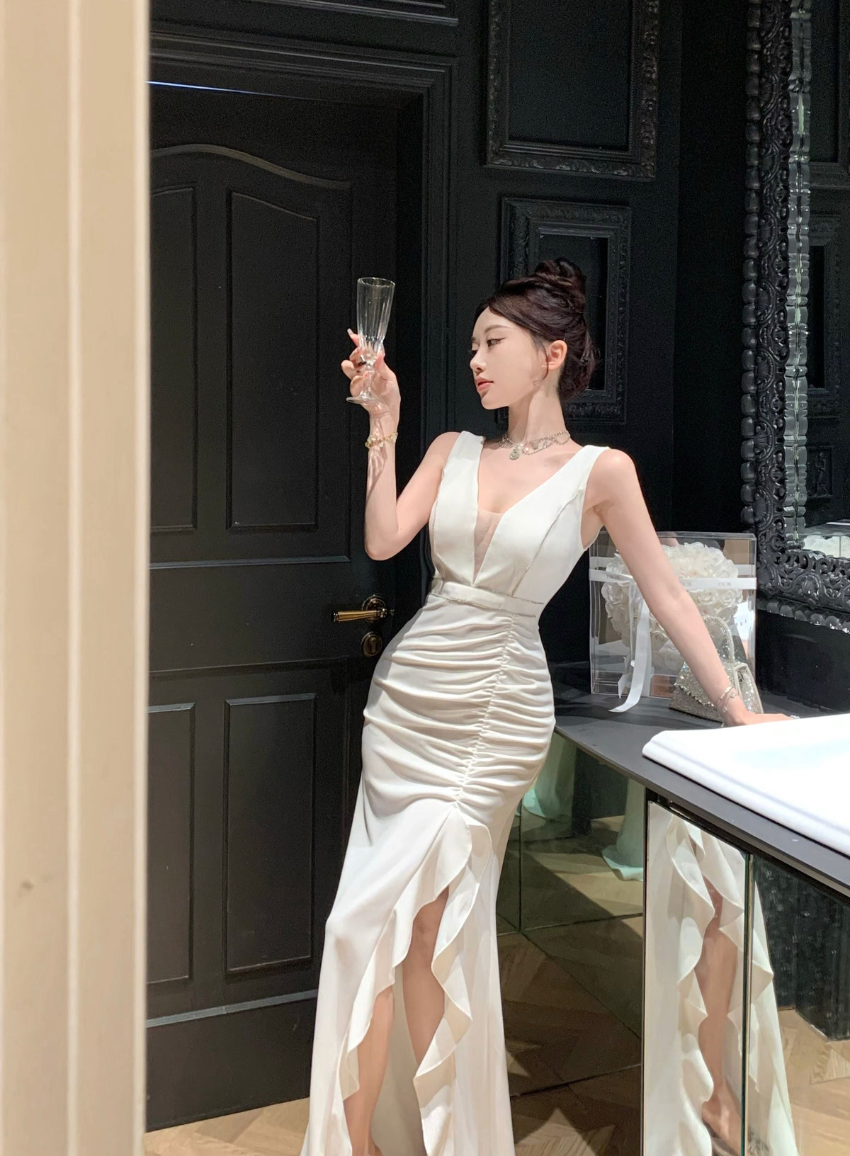 【dress】スリットワンピース　M24072