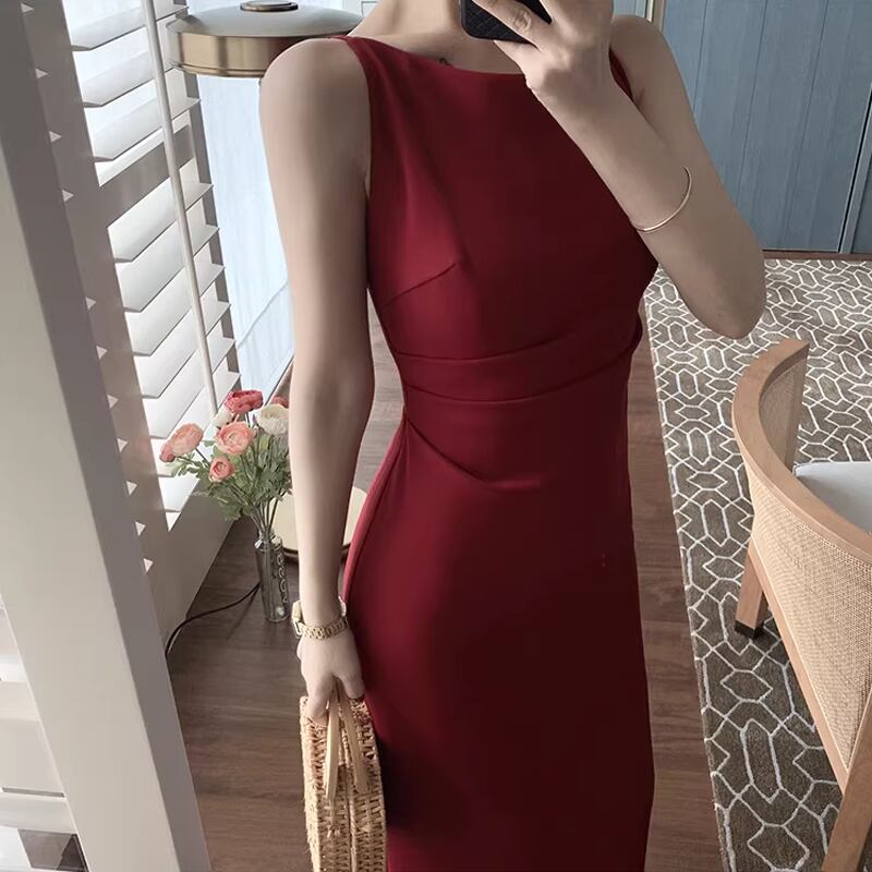 【dress】ノースリーブロングワンピース Q8434