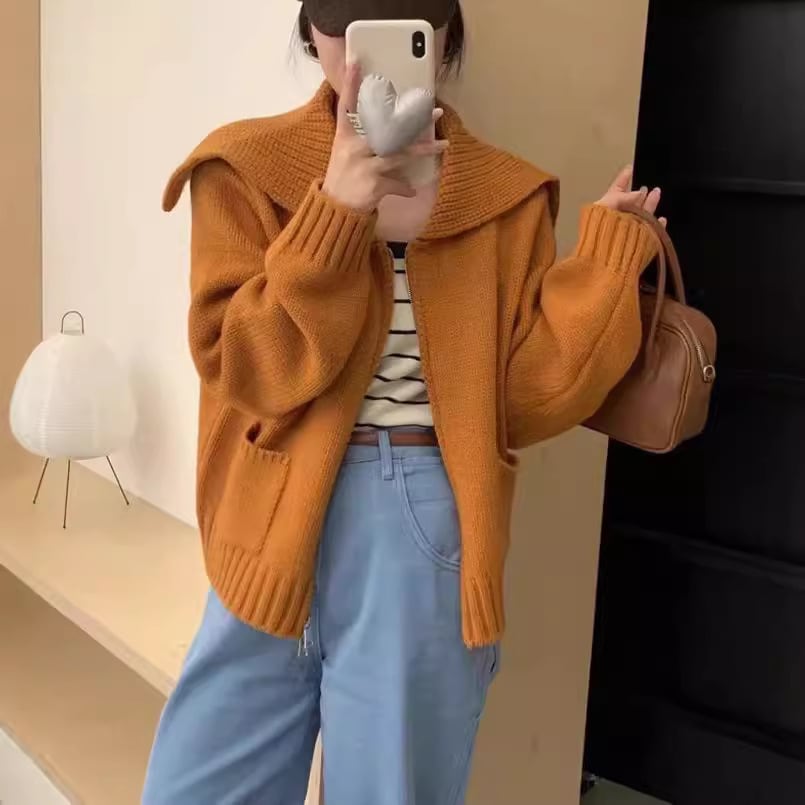 【outer】ファスナーニットカーデ　M25676