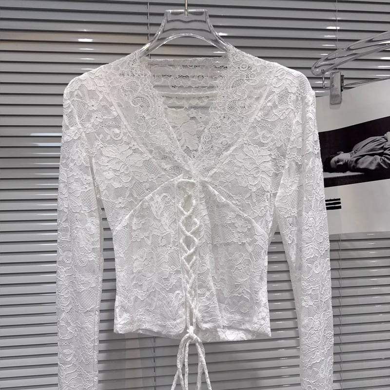 【tops】Vネックレーストップス Q8160