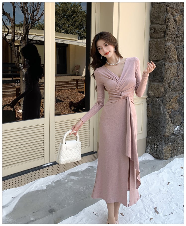 【dress】Vネックワンピース　M29498