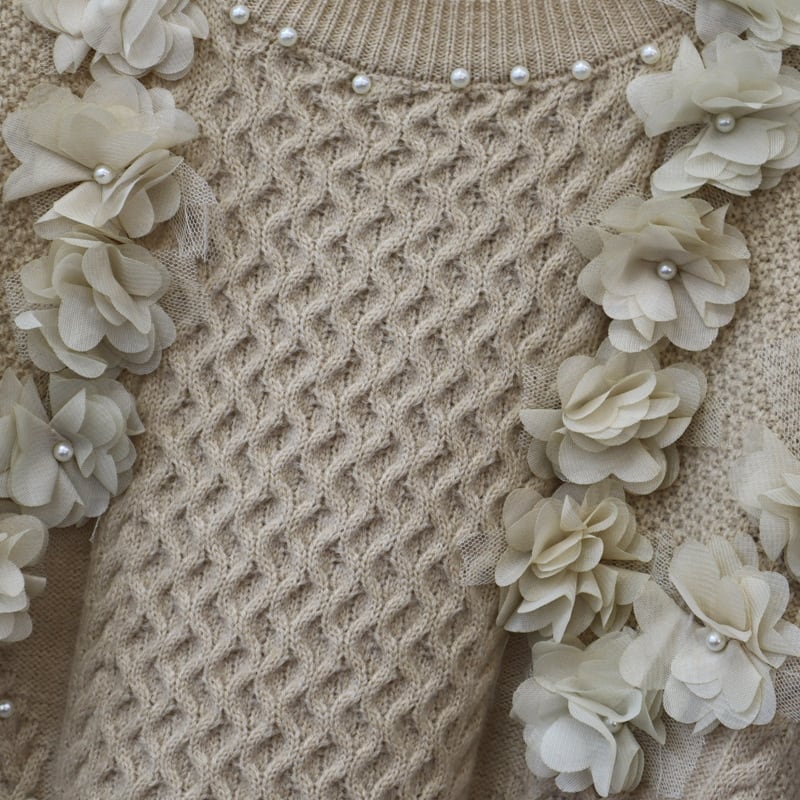 【tops】立体フラワーニットセーター　M28595