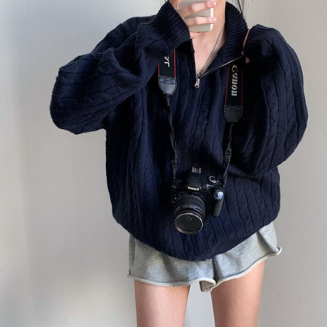 【outer】ファスナーニットカーデ　M26046