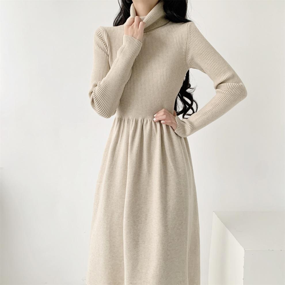 【dress】ハイネックニットワンピース　M28030