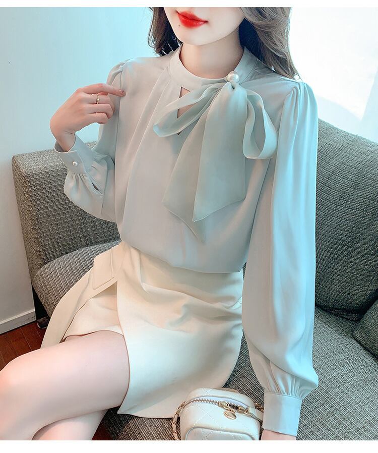 【tops】リボン付きブラウス　M29120