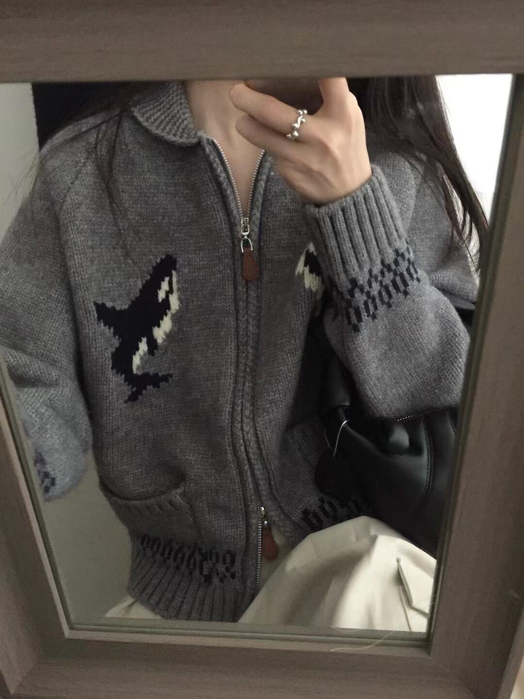 【outer】ファスナーニットカーデ　M27331