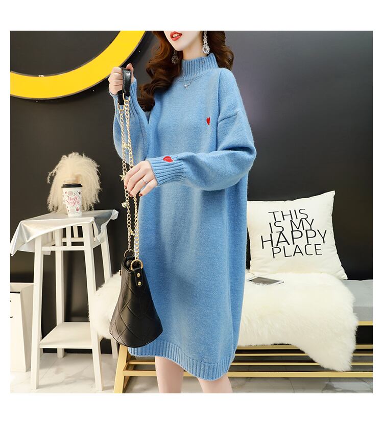 【dress】人気集中アイテム!気質満点スウィートシンプルゆったりニットワンピース G2655