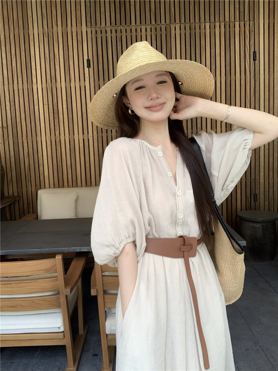 【dress】ベルト付きシャツワンピース　N2670