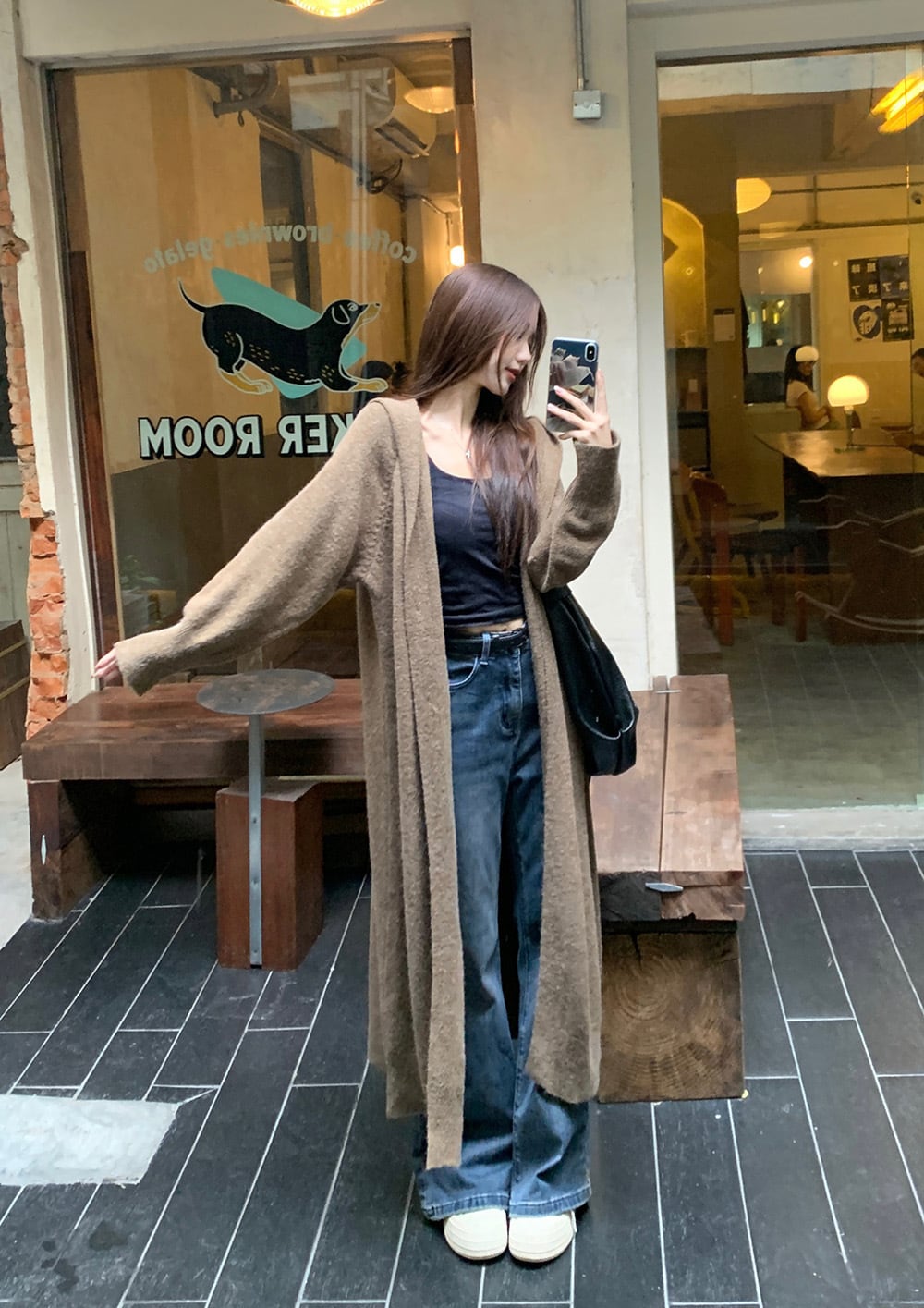 【outer】ロング丈ニットカーデ　M26335