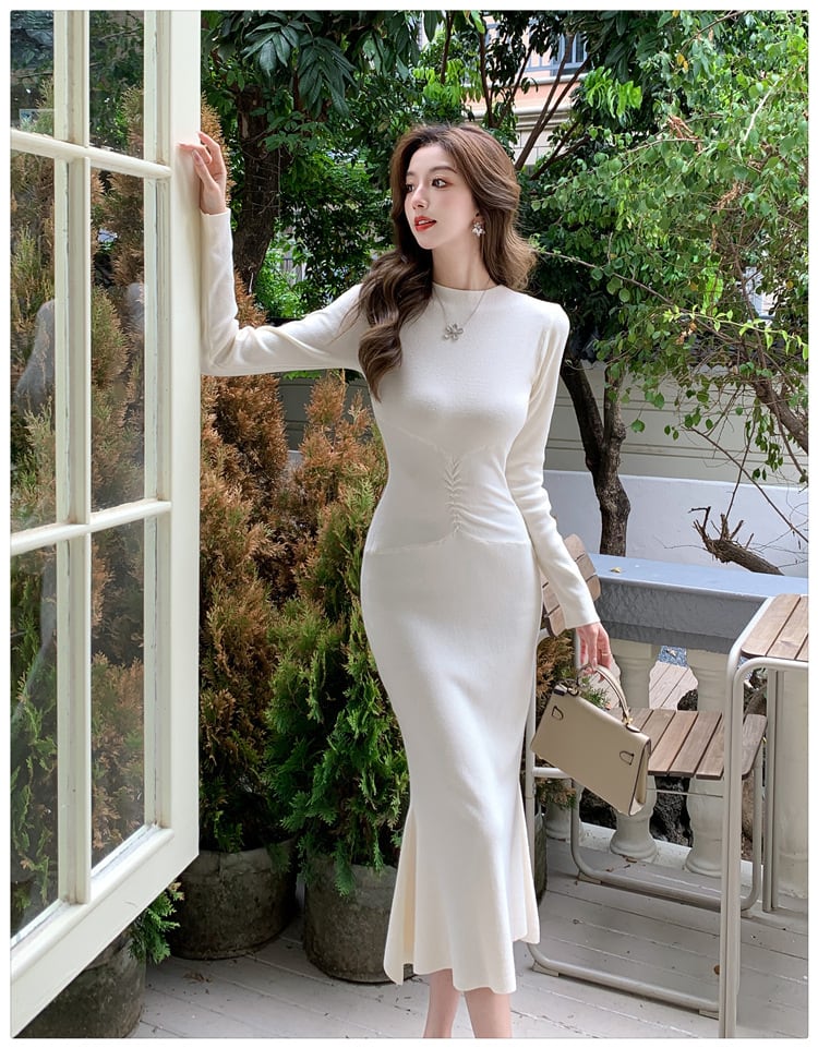 【dress】マーメイドニットワンピース　M25367