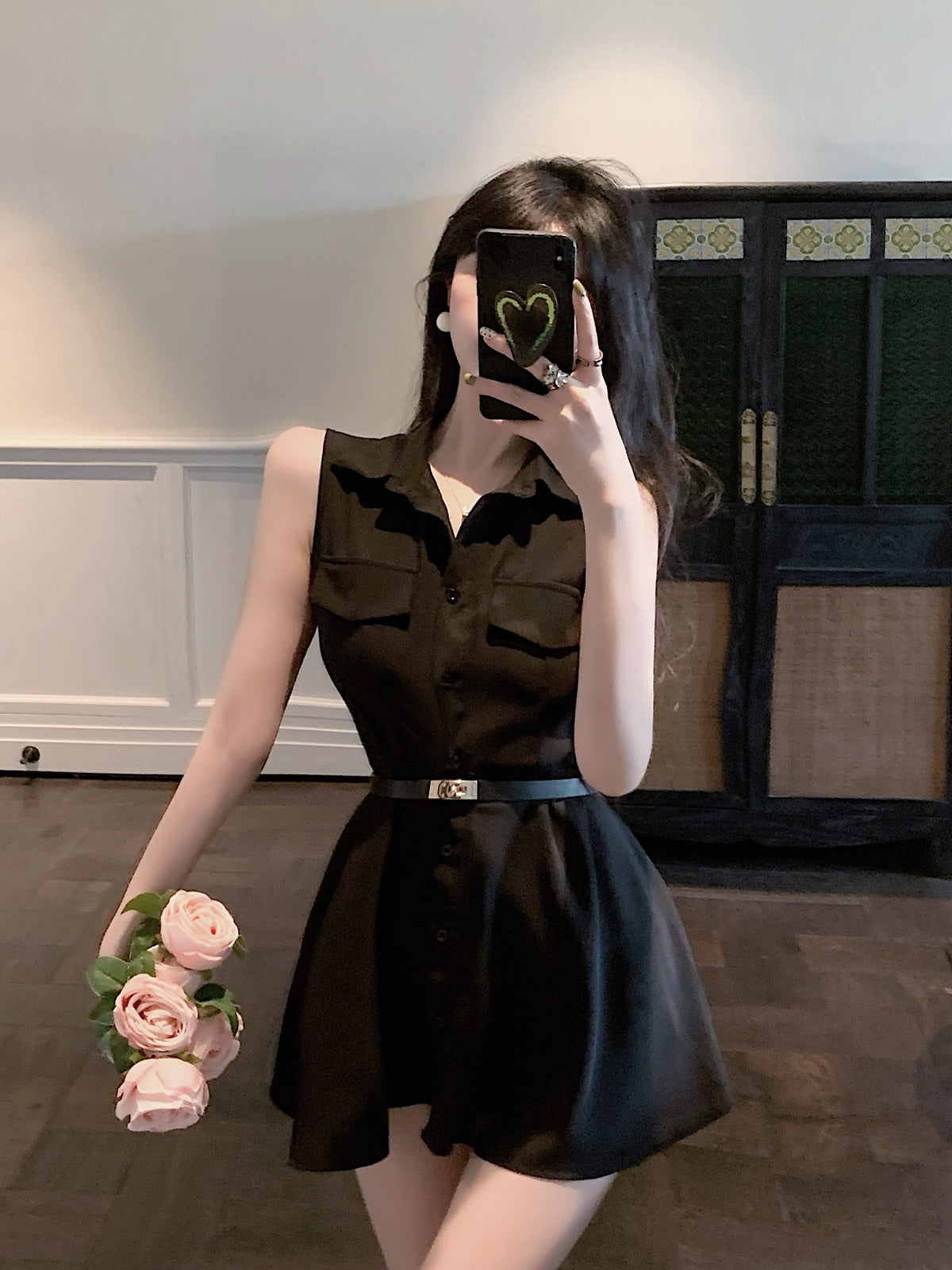 【dress】POLOネックシャツワンピース　M24537